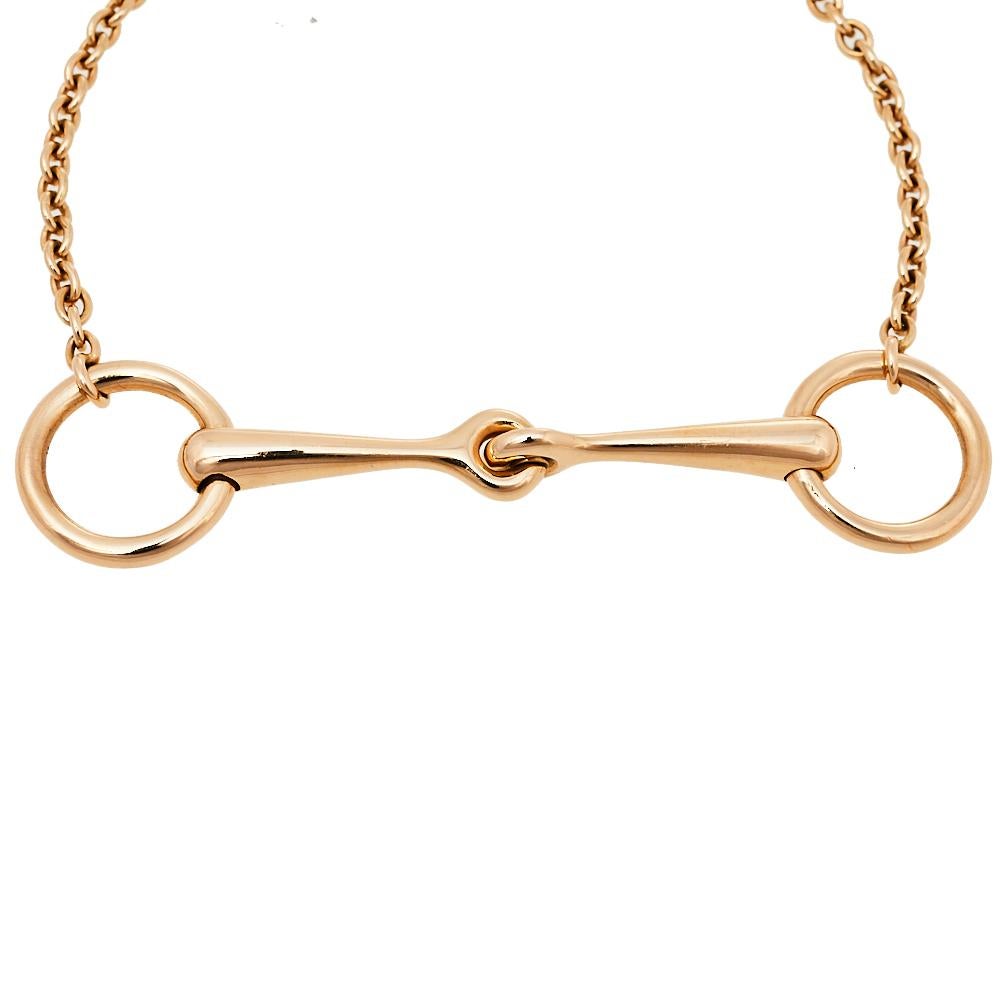 Hermes Filet d'Or Diamond 18K Rose Gold Bracelet SH In Good Condition In Dubai, Al Qouz 2