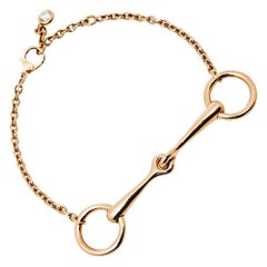 Hermes Filet d'Or Diamond 18K Rose Gold Bracelet SH