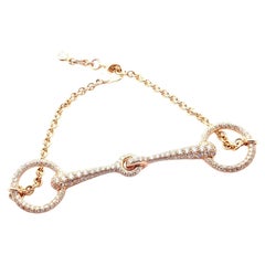 Hermes Filet D'or Diamond Rose Gold Bracelet