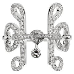 Anillo de cóctel Hermes Filet D'or Diamante Oro Blanco