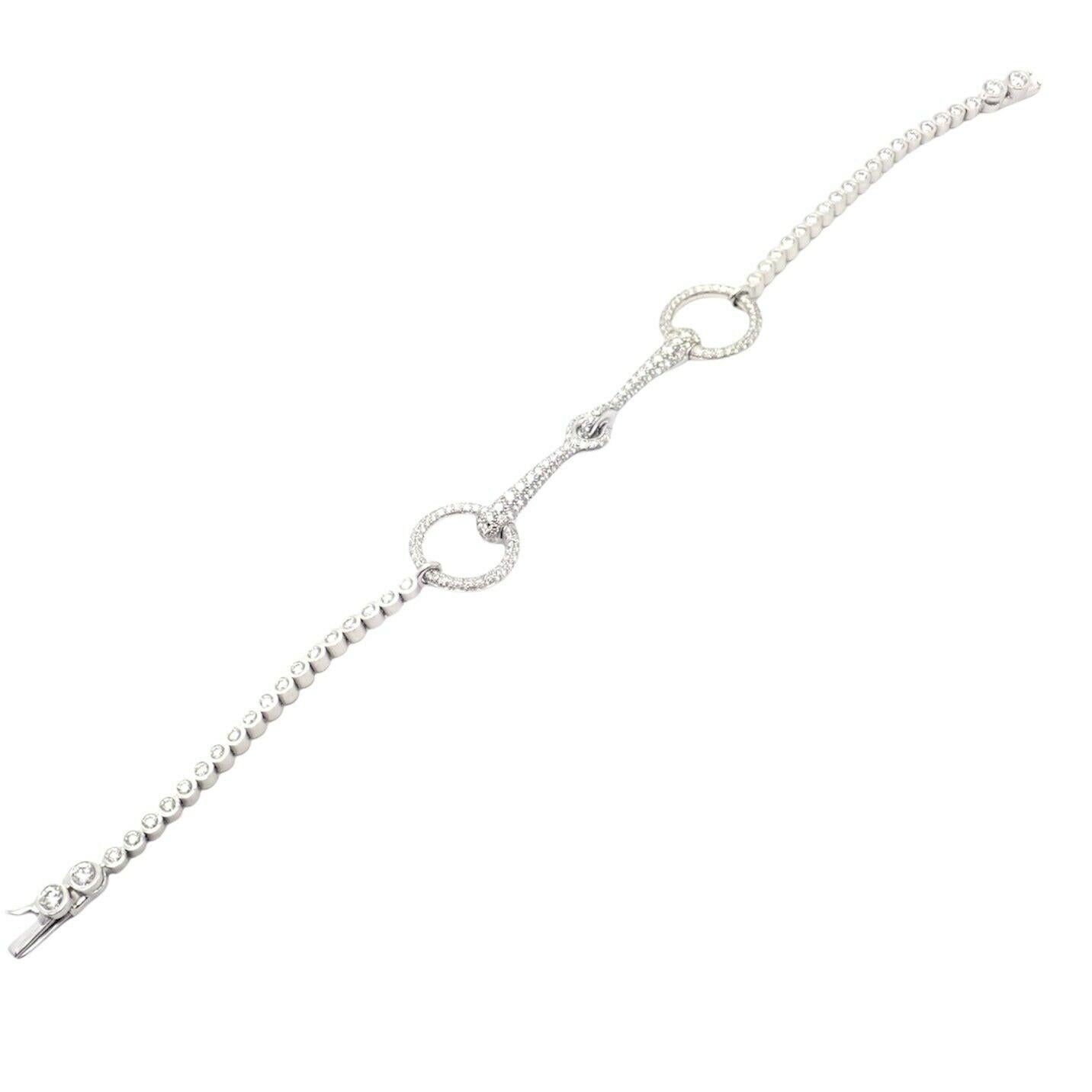 18k White Gold Diamond Filet d'Or Tennis Bracelet by Hermes. 
With 240 Brilliant Cut Diamonds VS1 clarity, G color total weight approximately 1.77ct
Details: 
Length: Size: 6.5