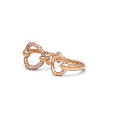 Hermes 'Filet d'Or' Rose Gold Diamond Ring, Large Model