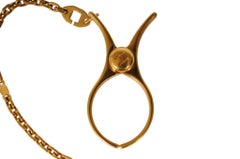 Hermes Filou Glove Clip Gold H Logo Embossed Key Chain Charm