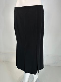 Hermes Fine Black Wool Stitch Down Pleated Skirt 38