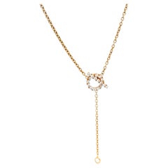 Hermes Finesse Collar de oro rosa de 18 quilates y 18 diamantes con caja