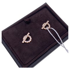 Hermès Finesse Ohrstecker aus 18-karätigem Roségold mit Pavé-Diamanten