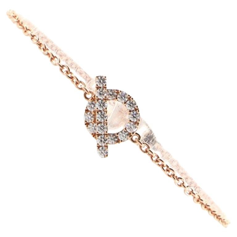 Hermes Finesse Bracelet 18K Rose Gold and Diamonds