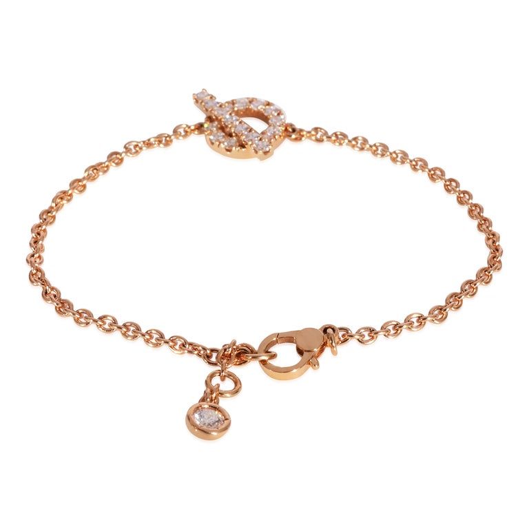 Hermès Finesse Diamond Bracelet in 18k Rose Gold 0.55 CTW For Sale at