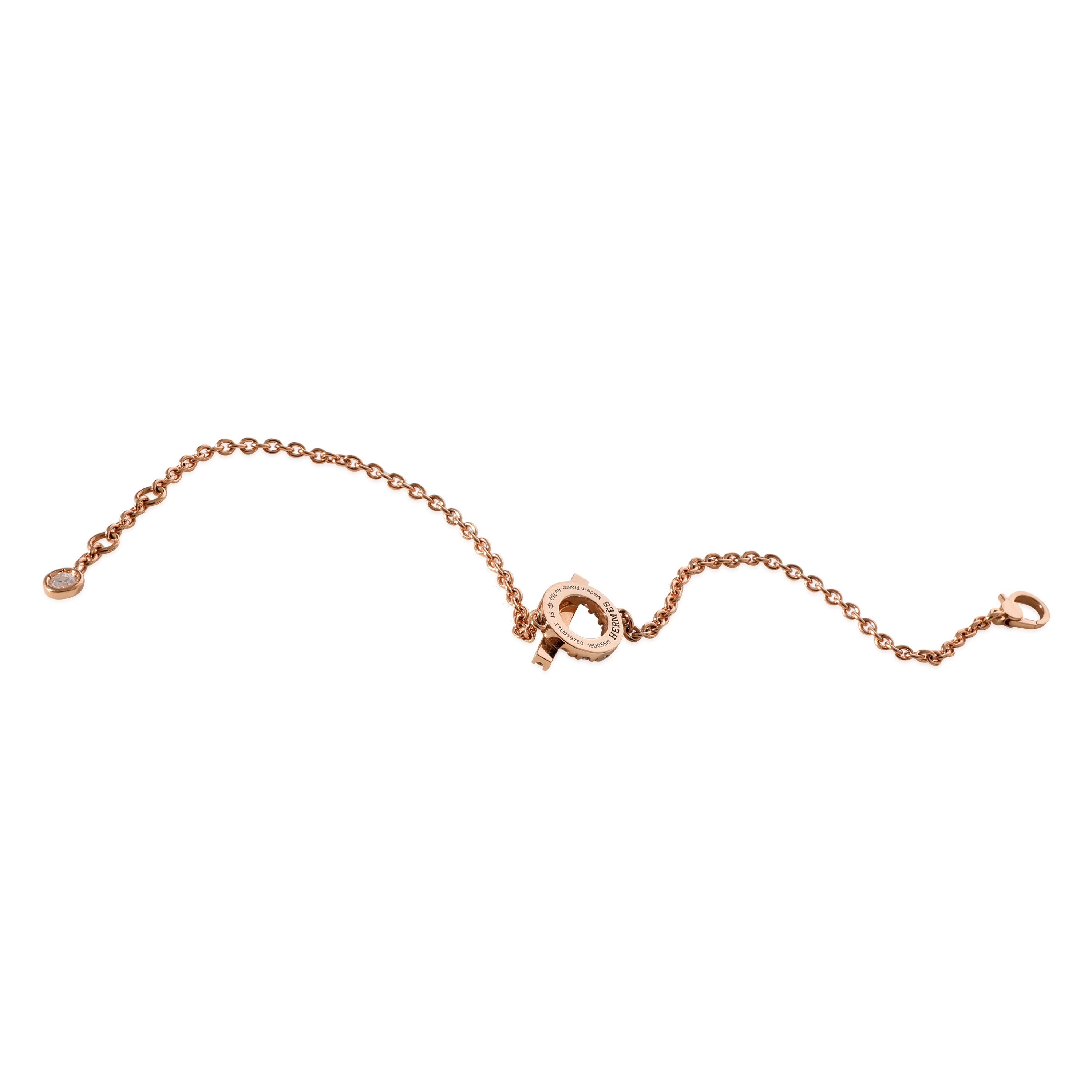 Hermès Bracelet finesse en or rose 18 carats avec diamants 0,55 carat poids total Pour femmes en vente