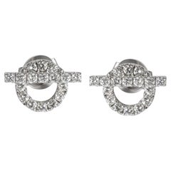 Hermès Finesse Diamond Stud Earring in 18k White Gold 0.92 CTW