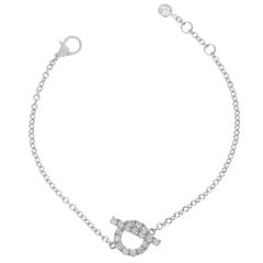 Hermes Finesse Diamond White Gold Chain Bracelet