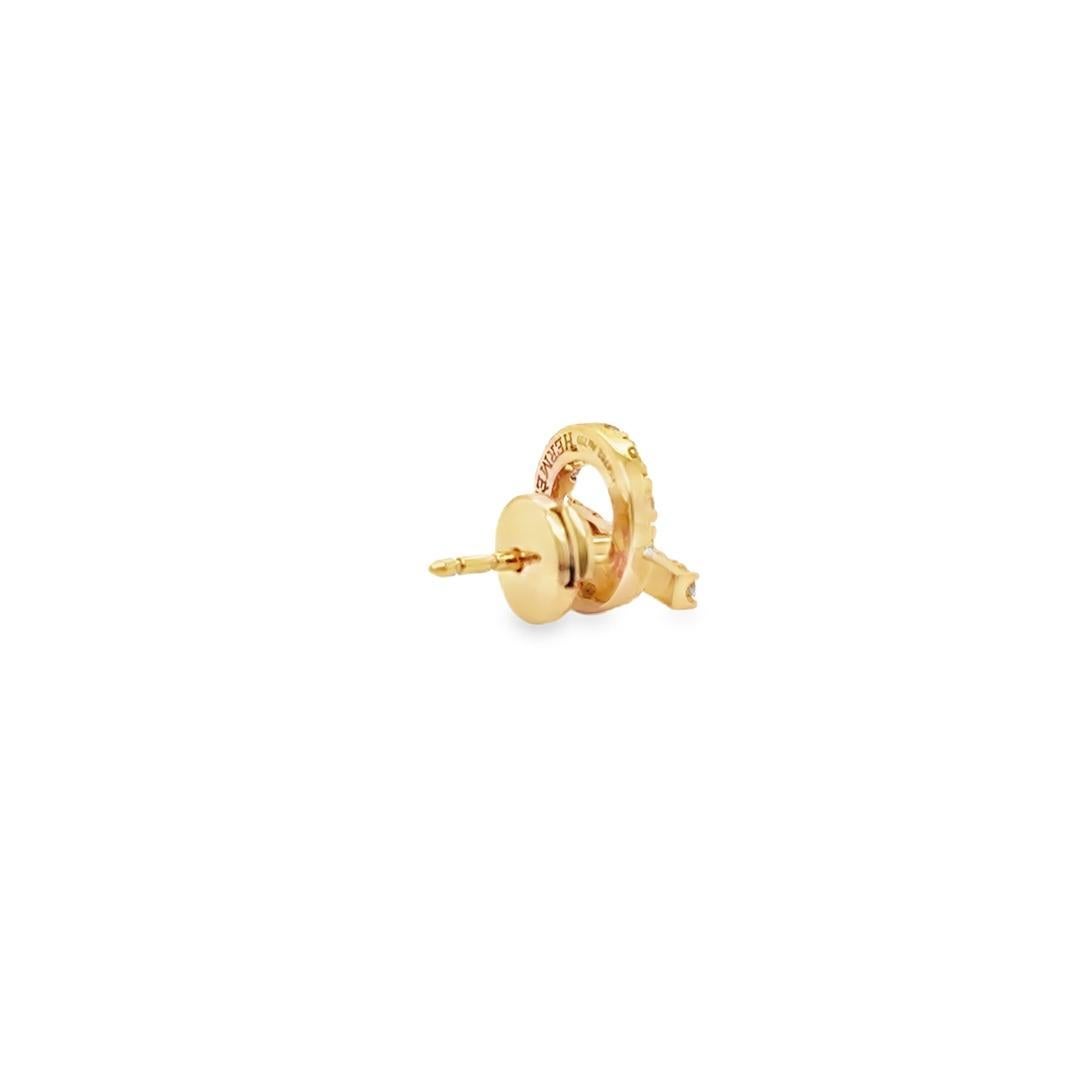 Modern Hermes Finesse Earrings in 18k Rose Gold & Diamonds For Sale