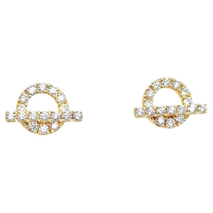 Hermes Finesse Earrings in 18k Rose Gold & Diamonds