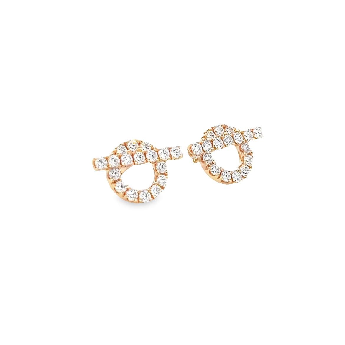 Mouvement esthétique Hermes Diamond Finesse Earrings, 18k Rose Gold en vente