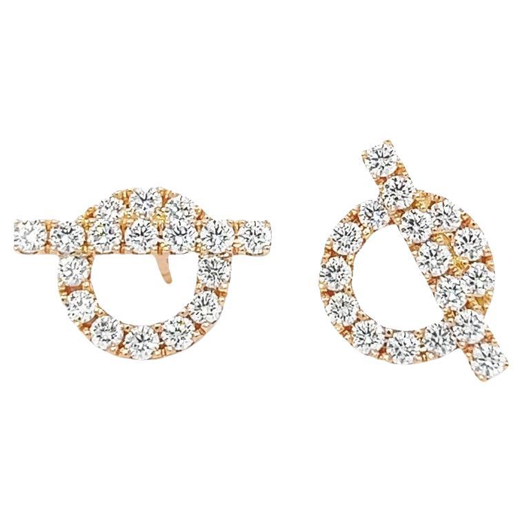 Hermes Diamond Finesse Earrings, 18k Rose Gold en vente