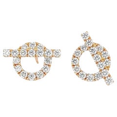 Hermes Diamond Finesse Earrings, 18k Rose Gold