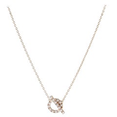 Hermes Finesse Pendant Necklace 18K Rose Gold and Diamonds