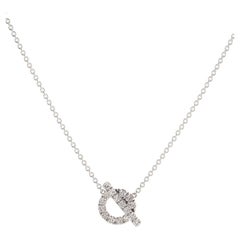 Hermes Finesse Pendant Necklace 18k White Gold and Diamonds