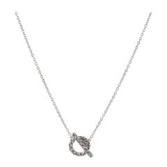Hermes Finesse Pendant Necklace 18k White Gold and Diamonds
