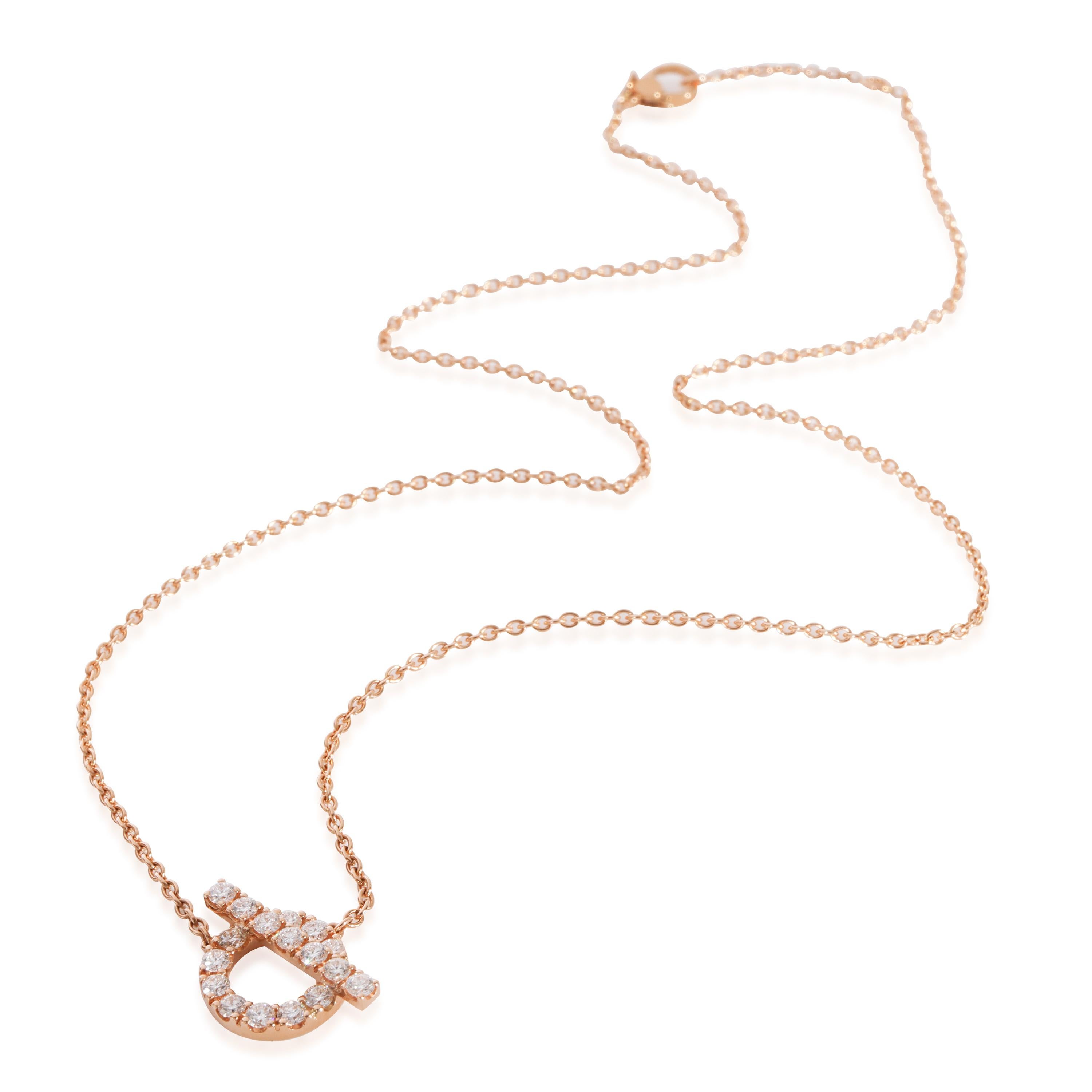 Hermès Pendentif Finesse avec diamants en or rose 18k 0,46 CTW Excellent état - En vente à New York, NY