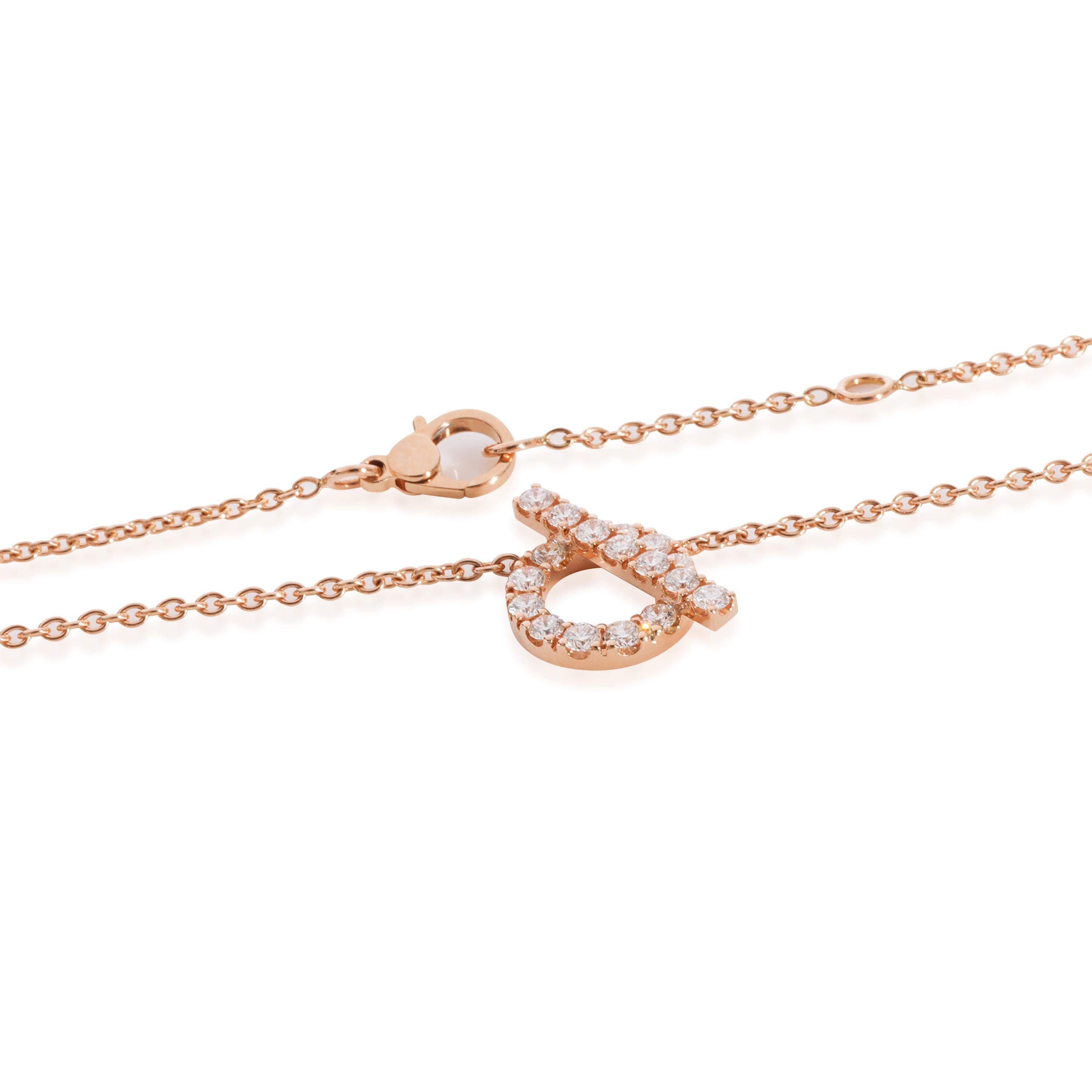 Hermès Pendentif Finesse avec diamants en or rose 18k 0,46 CTW Unisexe en vente