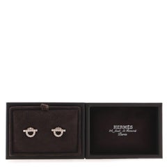 Hermes Finesse Stud Earrings 18K Rose Gold and Diamonds