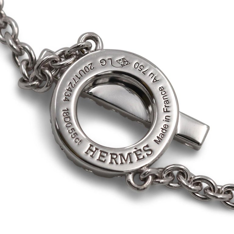 Hermès 'Finesse' White Gold Diamond Bracelet at 1stDibs