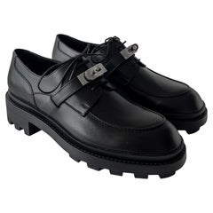 Chaussures Hermès First Derby noires et noires, pour homme, taille EU 43
