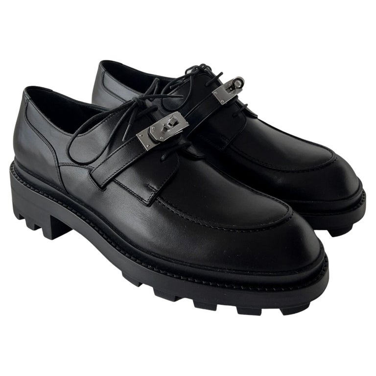 Hermes First Derby Shoe, In Noir, Black, Men's Size 43 EU For Sale at 1stDibs
