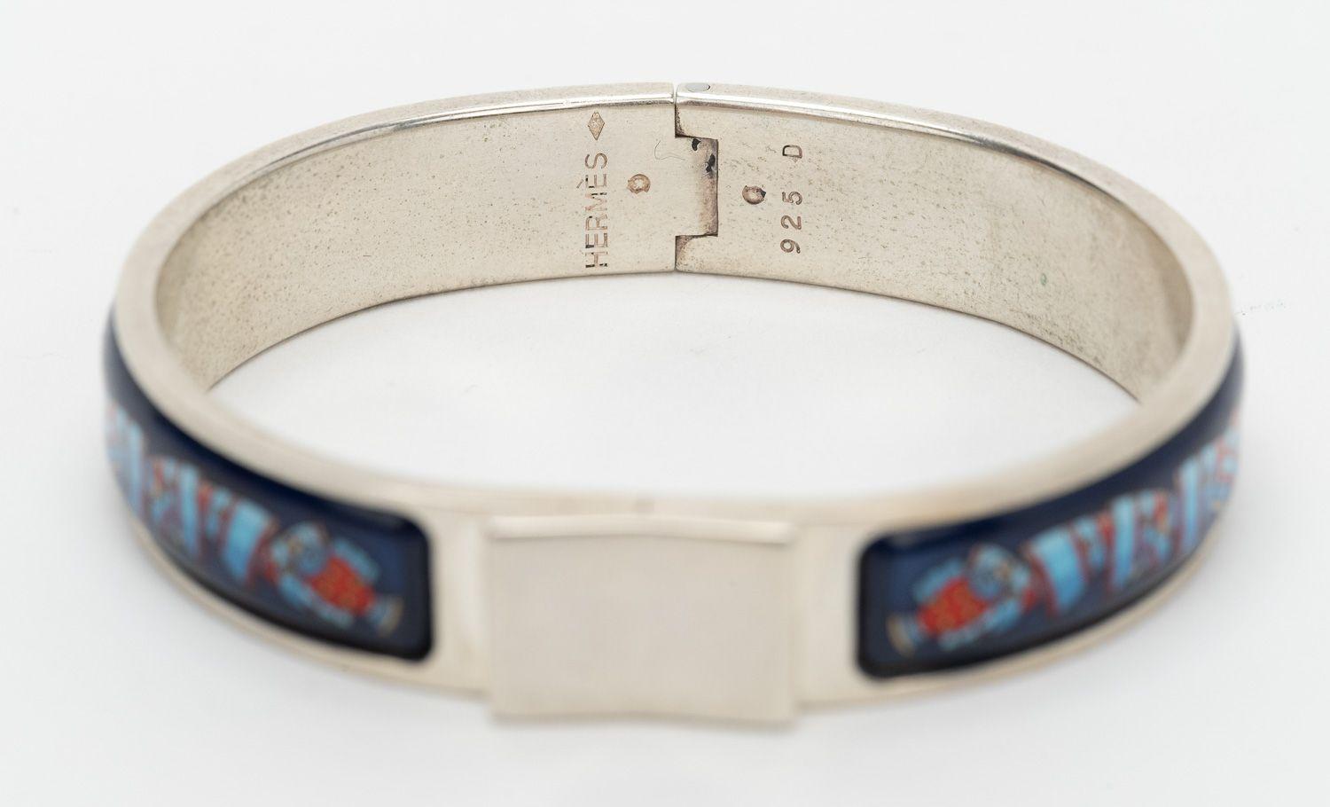 Hermès - Bracelet en émail de poisson en argent Pour femmes en vente