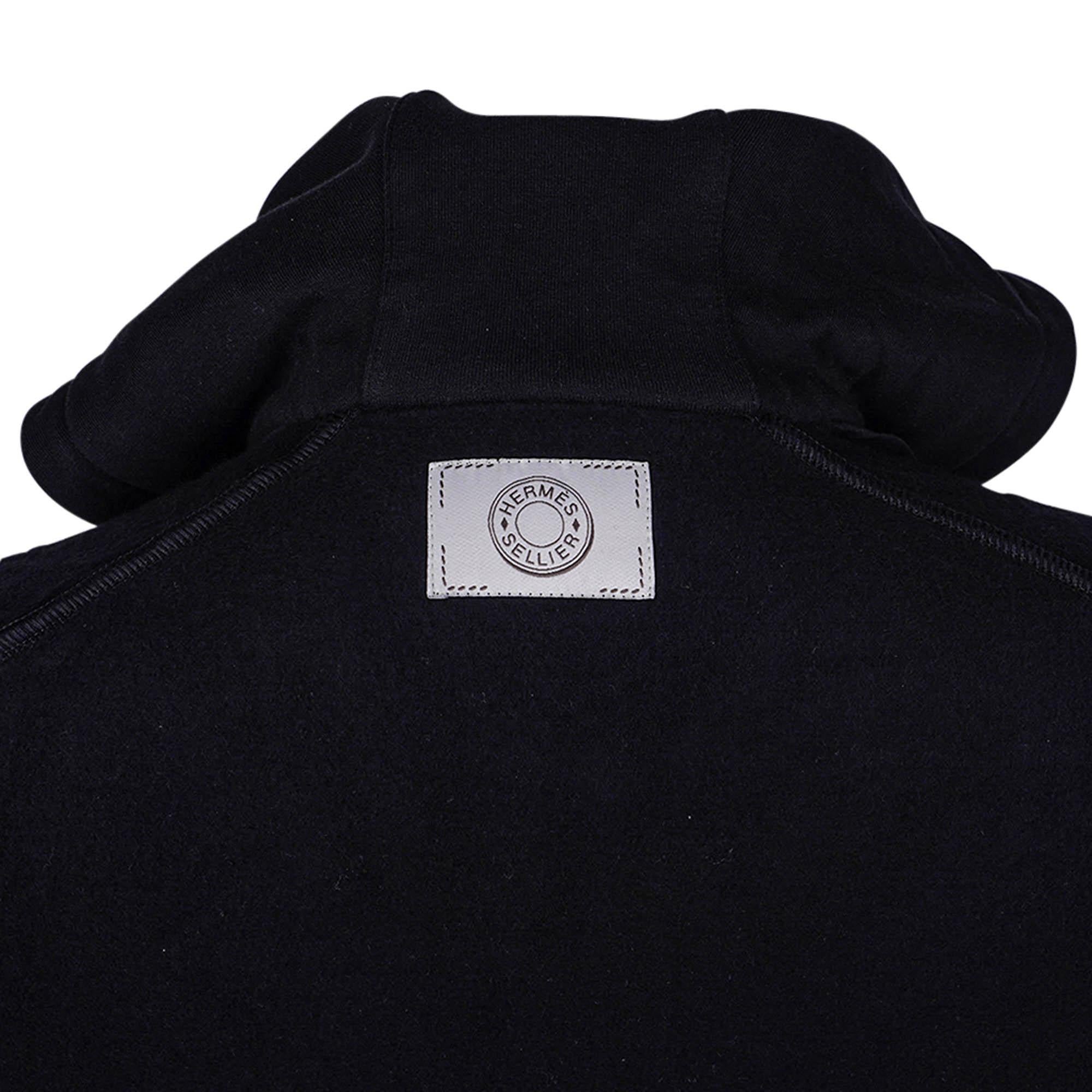 Hermes Fit Sweatshirt Black Hooded L For Sale 7