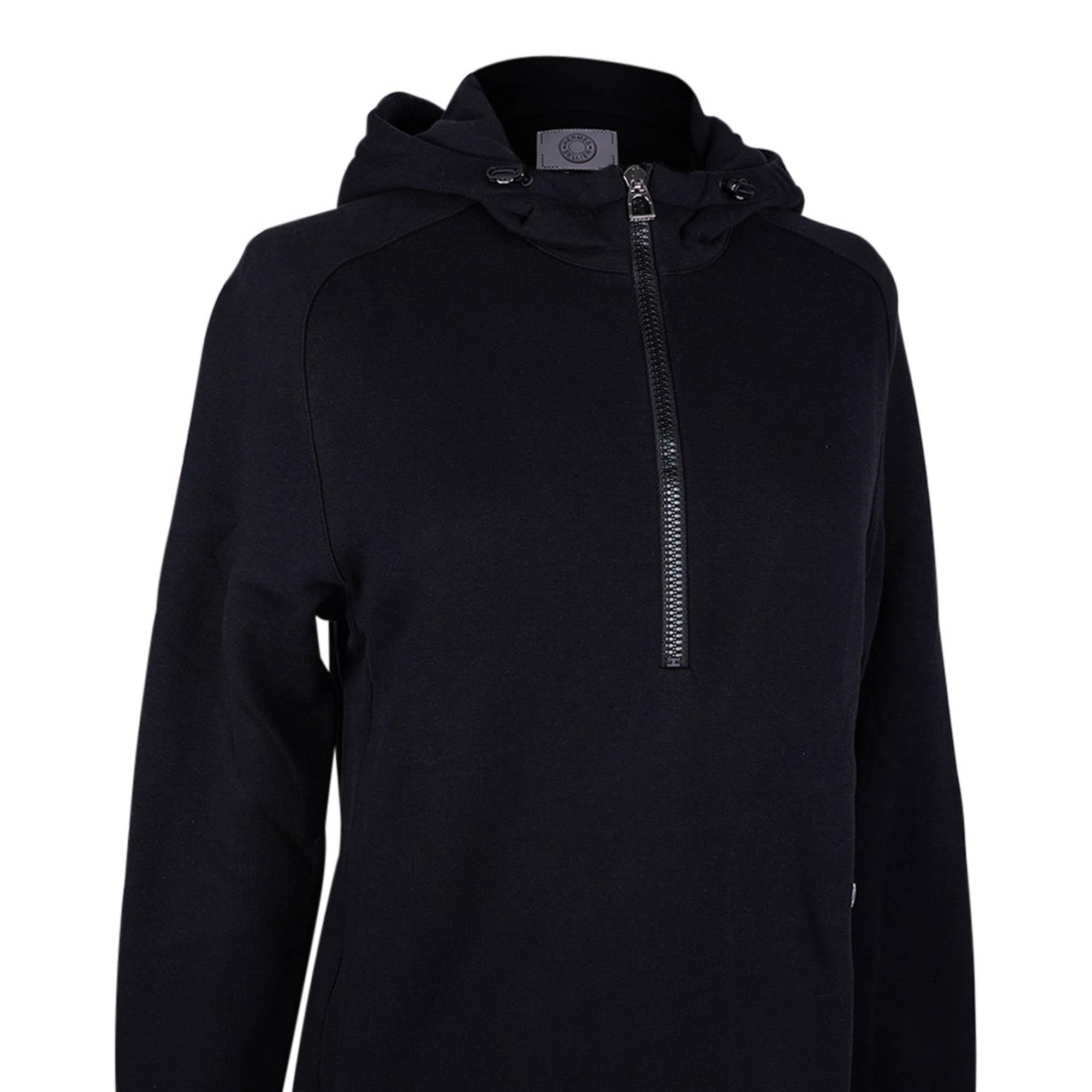 Hermes Fit Sweatshirt Black Hooded L For Sale 2