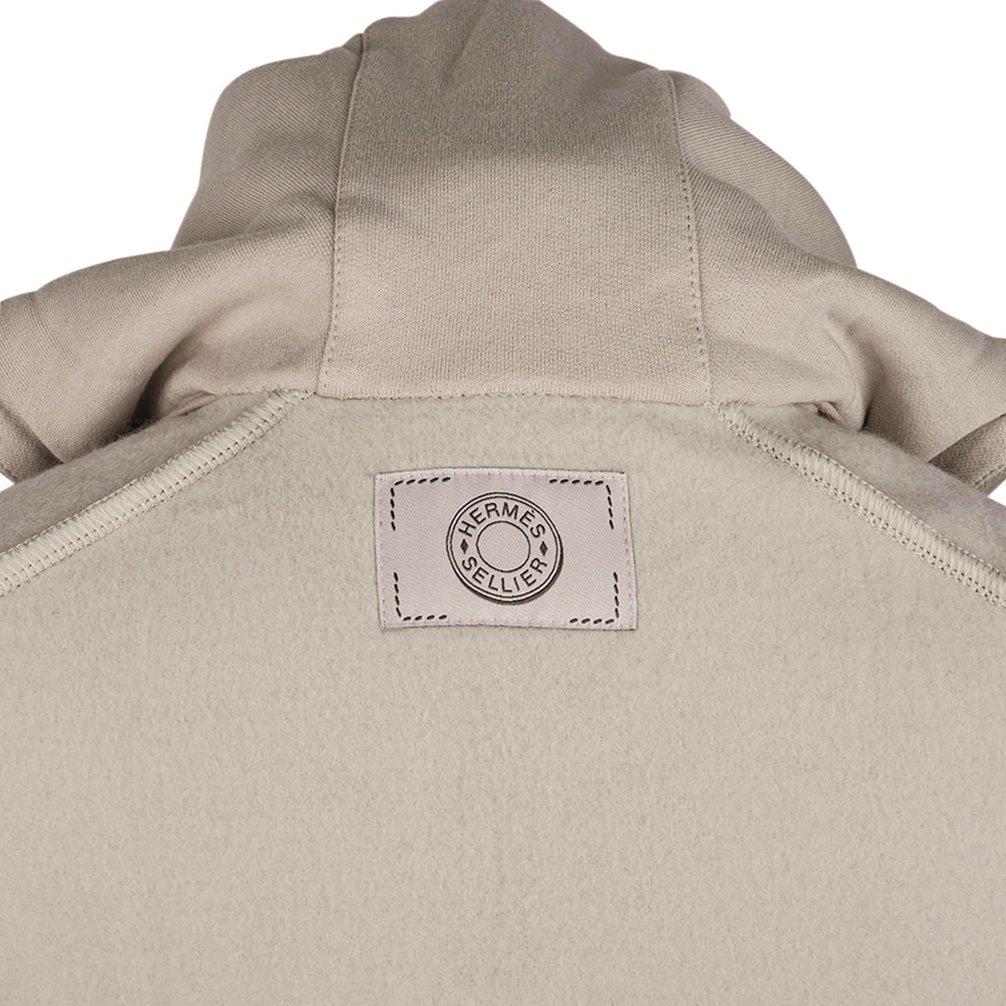 Hermes Fit Sweatshirt Hoodie Gris Carriere XS For Sale 10