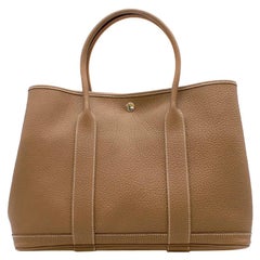 Hermes Fjord Leather Garden Party 36 Bag in Etoupe