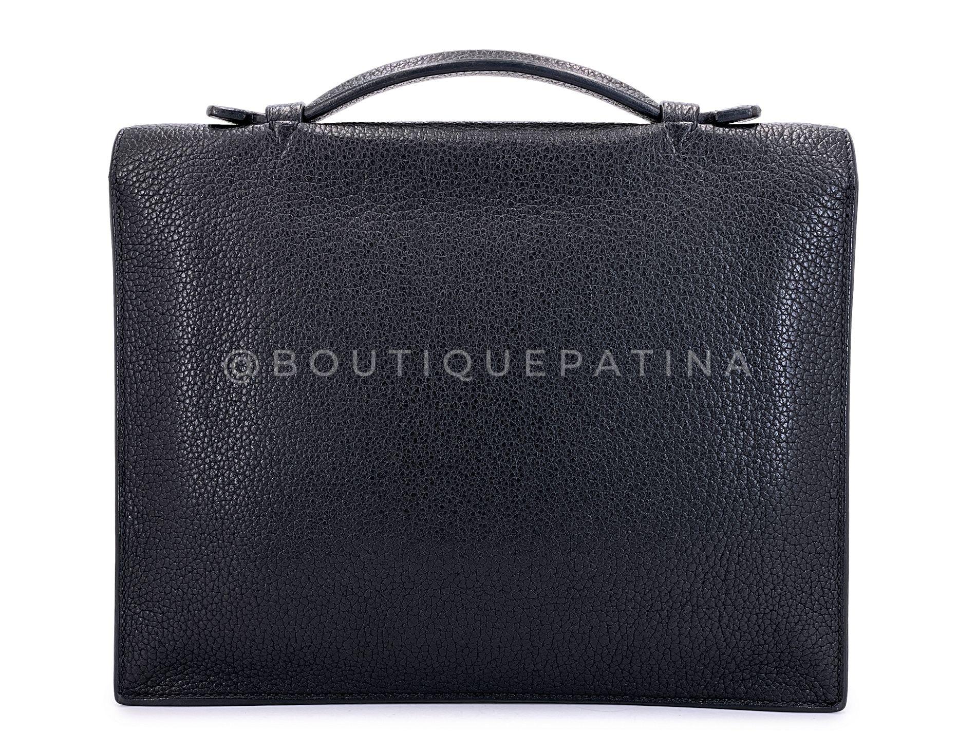 Hermès Fjord Sac a Depeche Mini Briefcase Bag 27 PHW 68802 Excellent état - En vente à Costa Mesa, CA