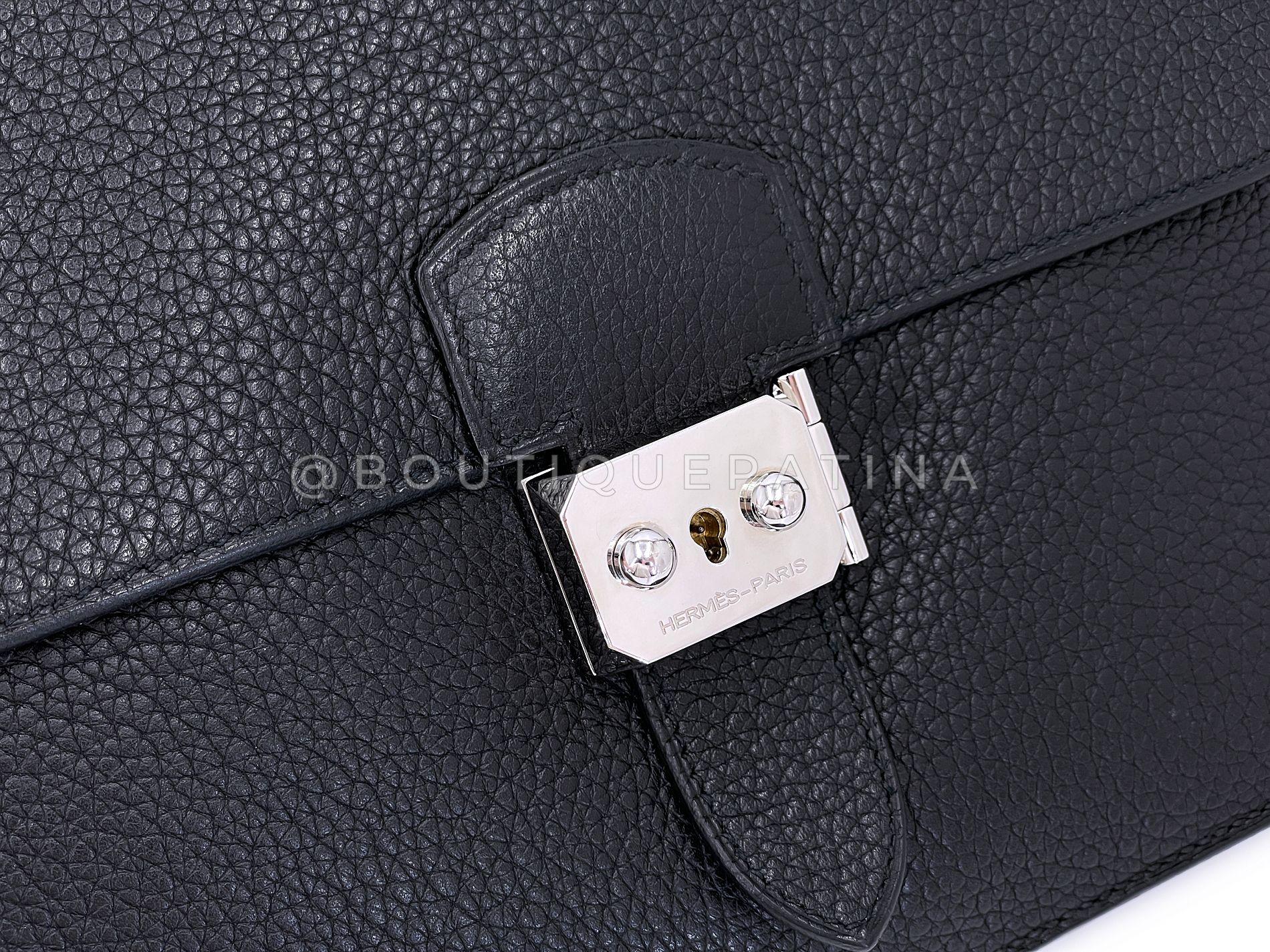 Hermès Fjord Sac a Depeche Mini Briefcase Bag 27 PHW 68802 en vente 3