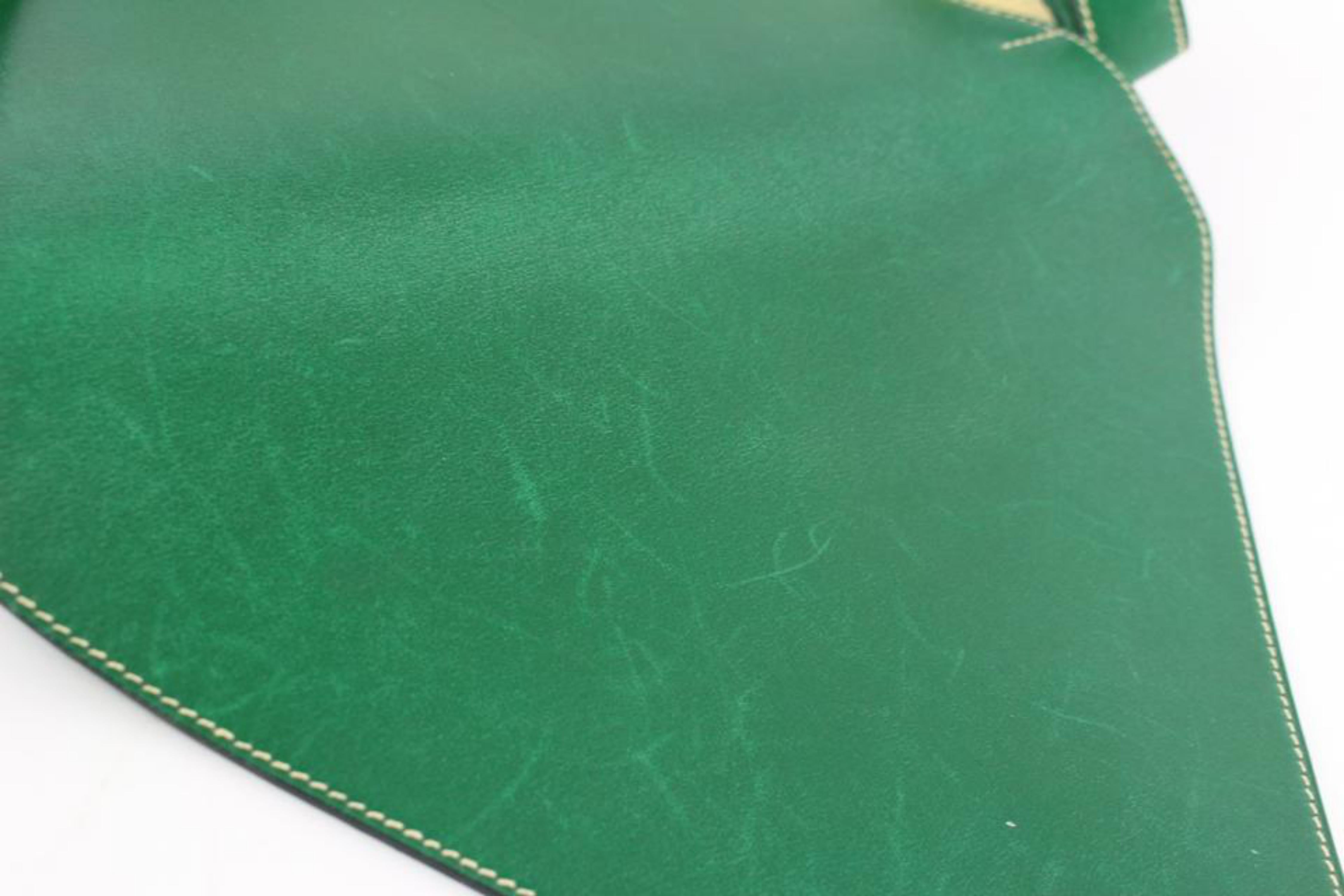 Hermès Flap Bicolor 226864 Green Straw Cross Body Bag For Sale 7