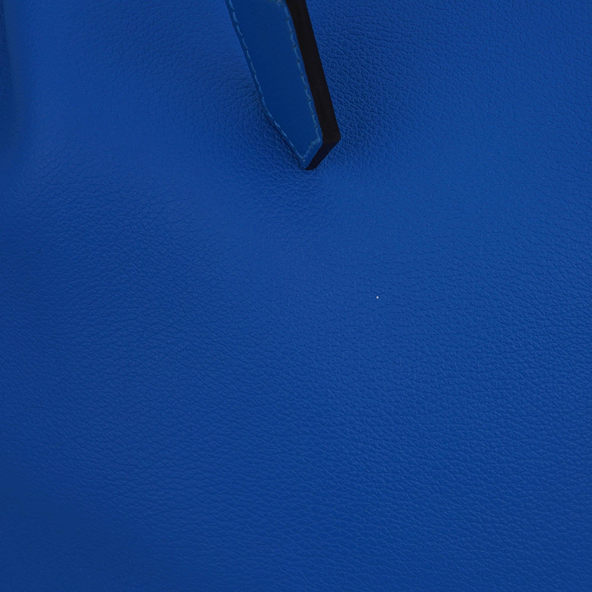 Hermes Flash Sailor Backpack Blau Hydra Evercolor Leder Palladium Hardware im Angebot 14