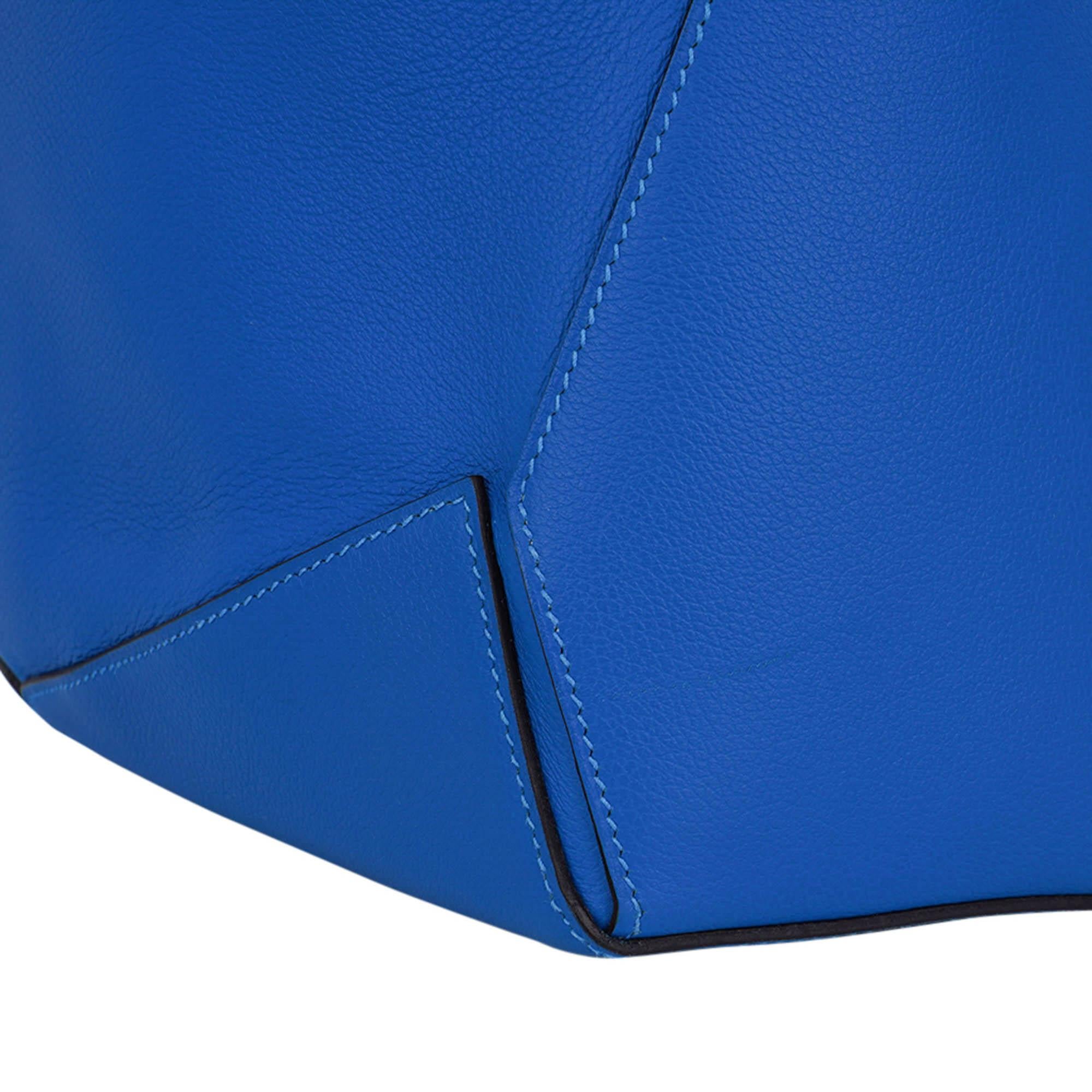 Hermes Flash Sailor Backpack Blau Hydra Evercolor Leder Palladium Hardware im Angebot 3