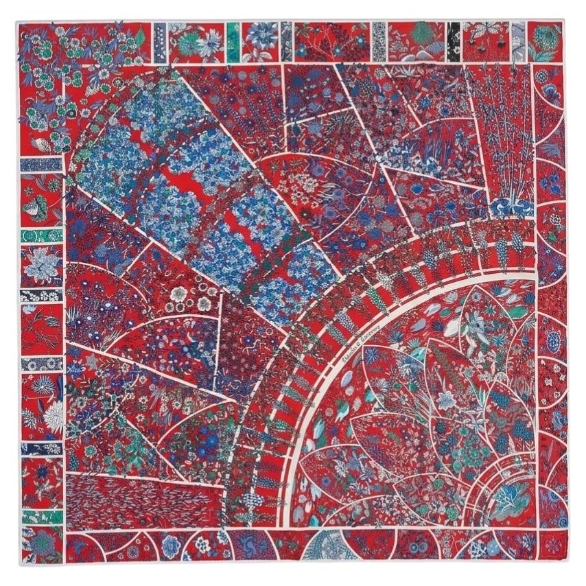 Hermès „Fleurs de Giverny“ Seidenschal, 90