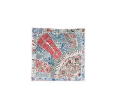 Hermes Fleurs de Giverny Silk White & Floral Scarf 90