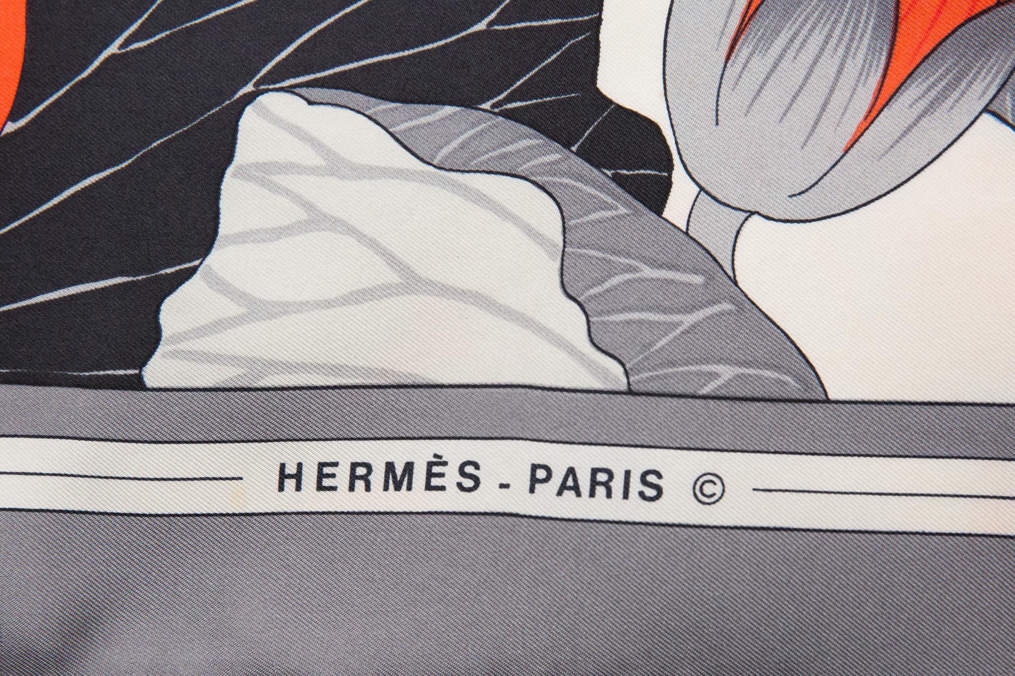 Pink Hermes Fleurs de Lotus by Christiane Vauzelle Silk Scarf