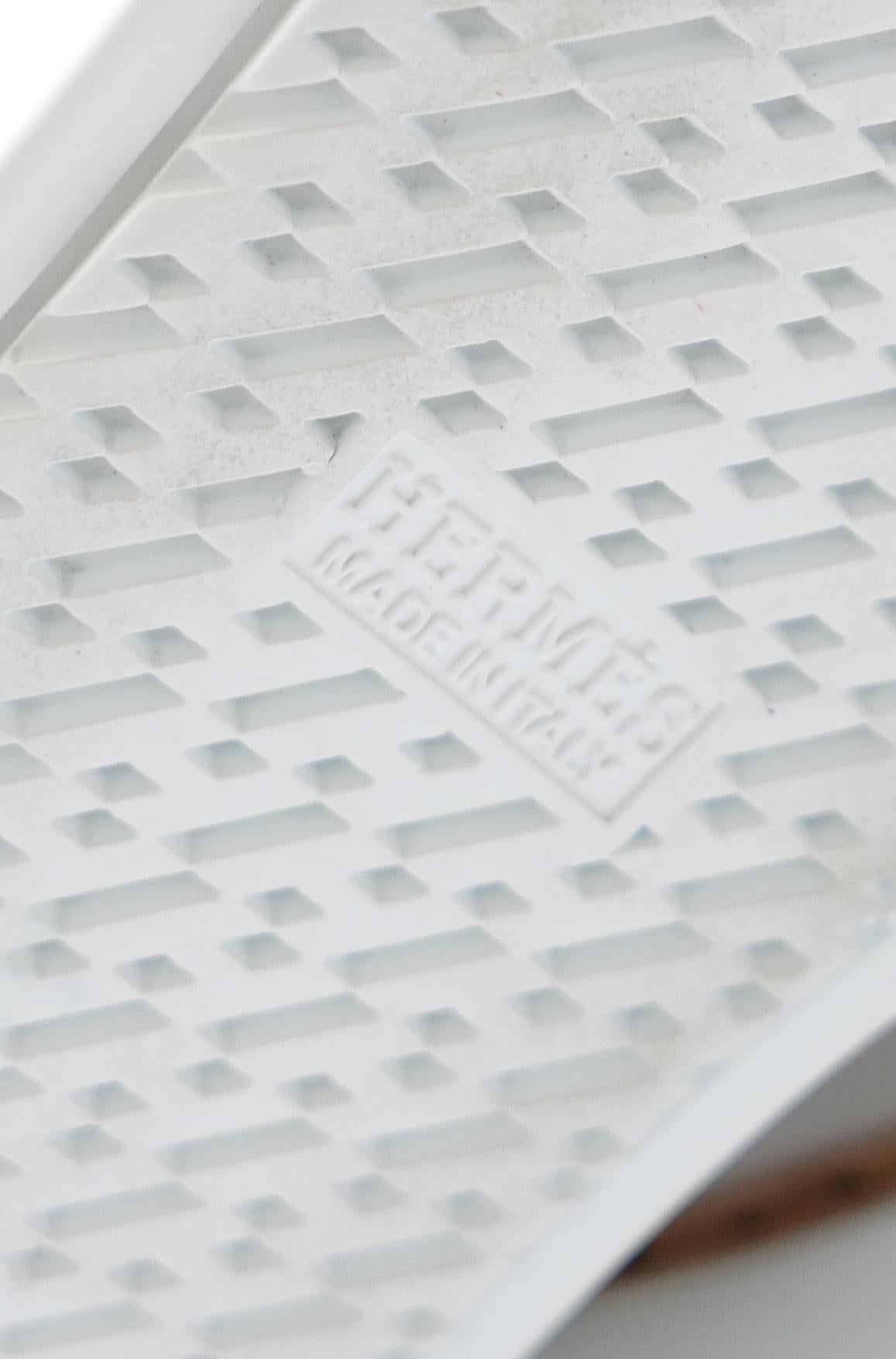 Hermes Flocon Stivali Foderati in Shearling per Escursionismo Pelle Bianca Scatolata in vendita 3