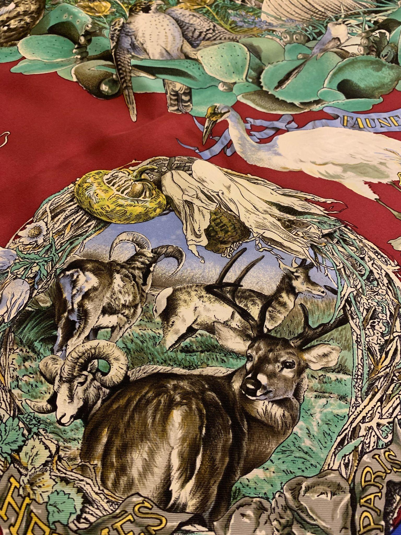 Women's Hermes Flores et Flore du Texas Silk Scarf For Sale