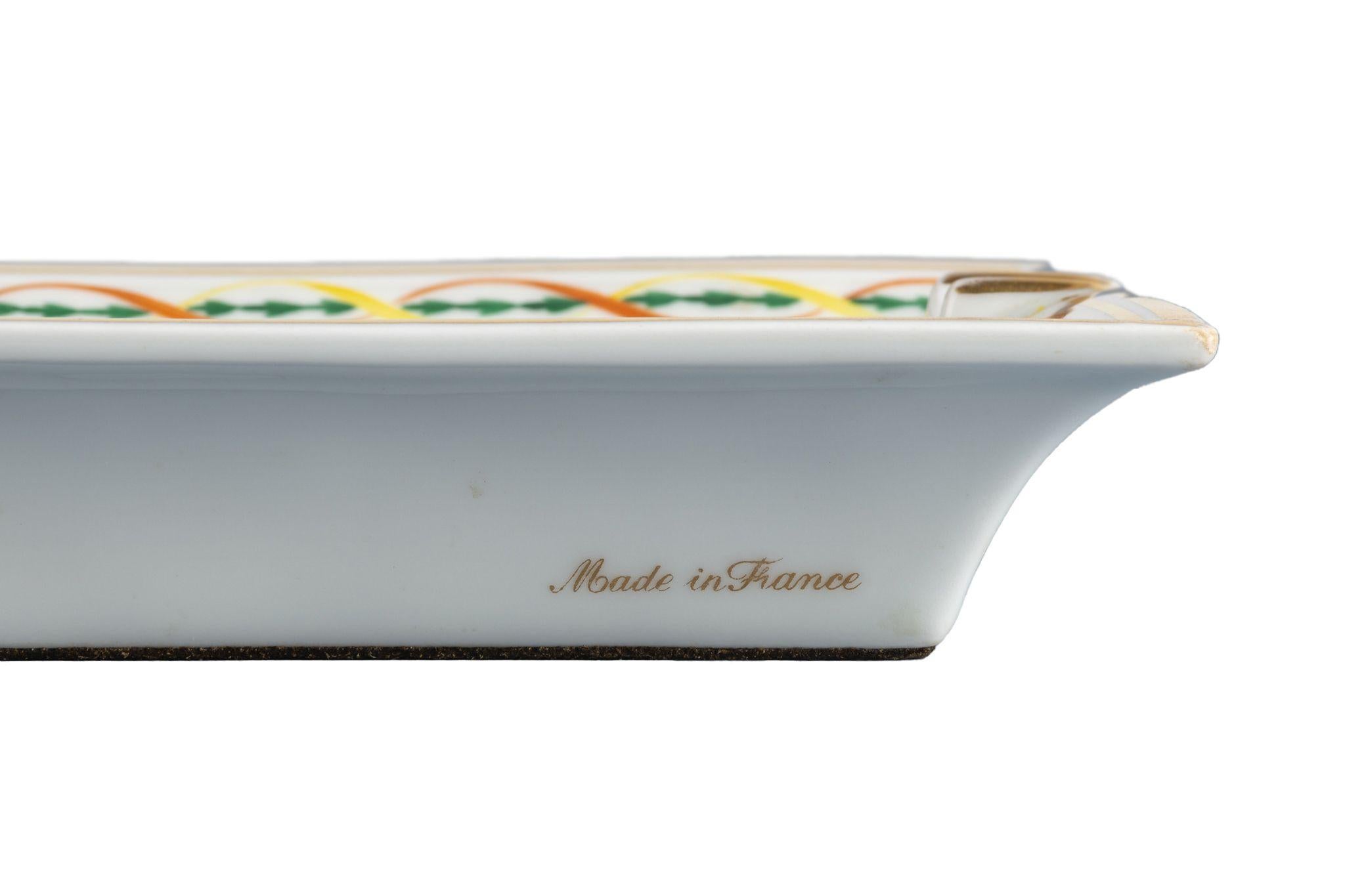 Hermes Flying Fish Porcelain Ashtray In Good Condition For Sale In West Hollywood, CA