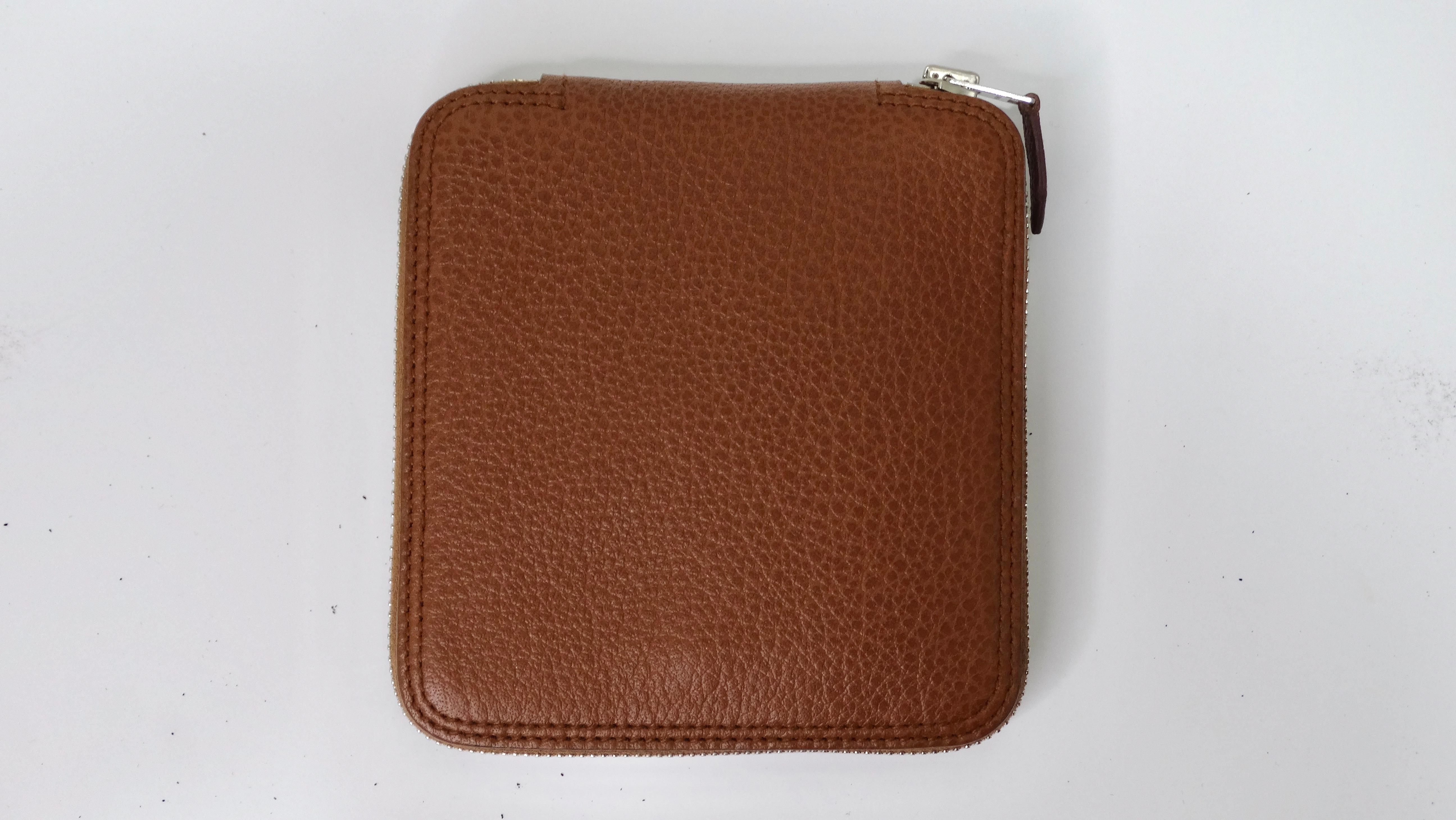 HERMES Foldable Silky Pop Bag in Brown Leather and Printed Silk For Sale 2