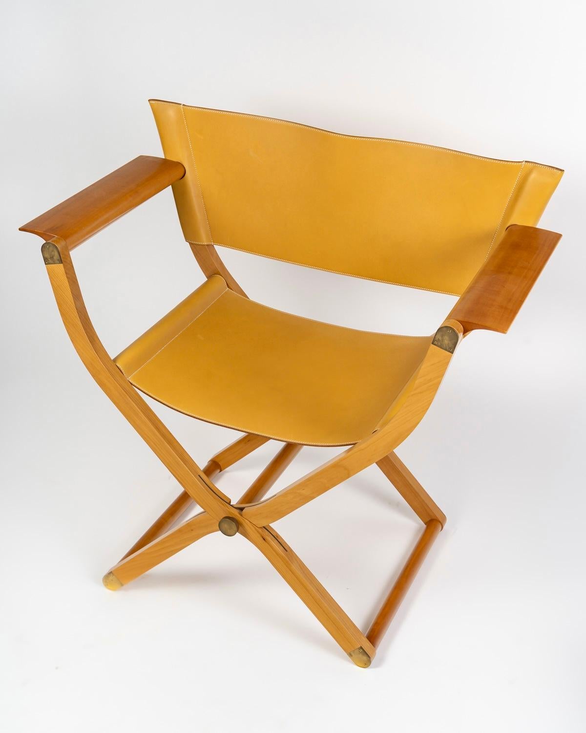 Hermès - Sillón Plegable Y Taburete Plegable Pippa Piel Y Madera Moderno en venta