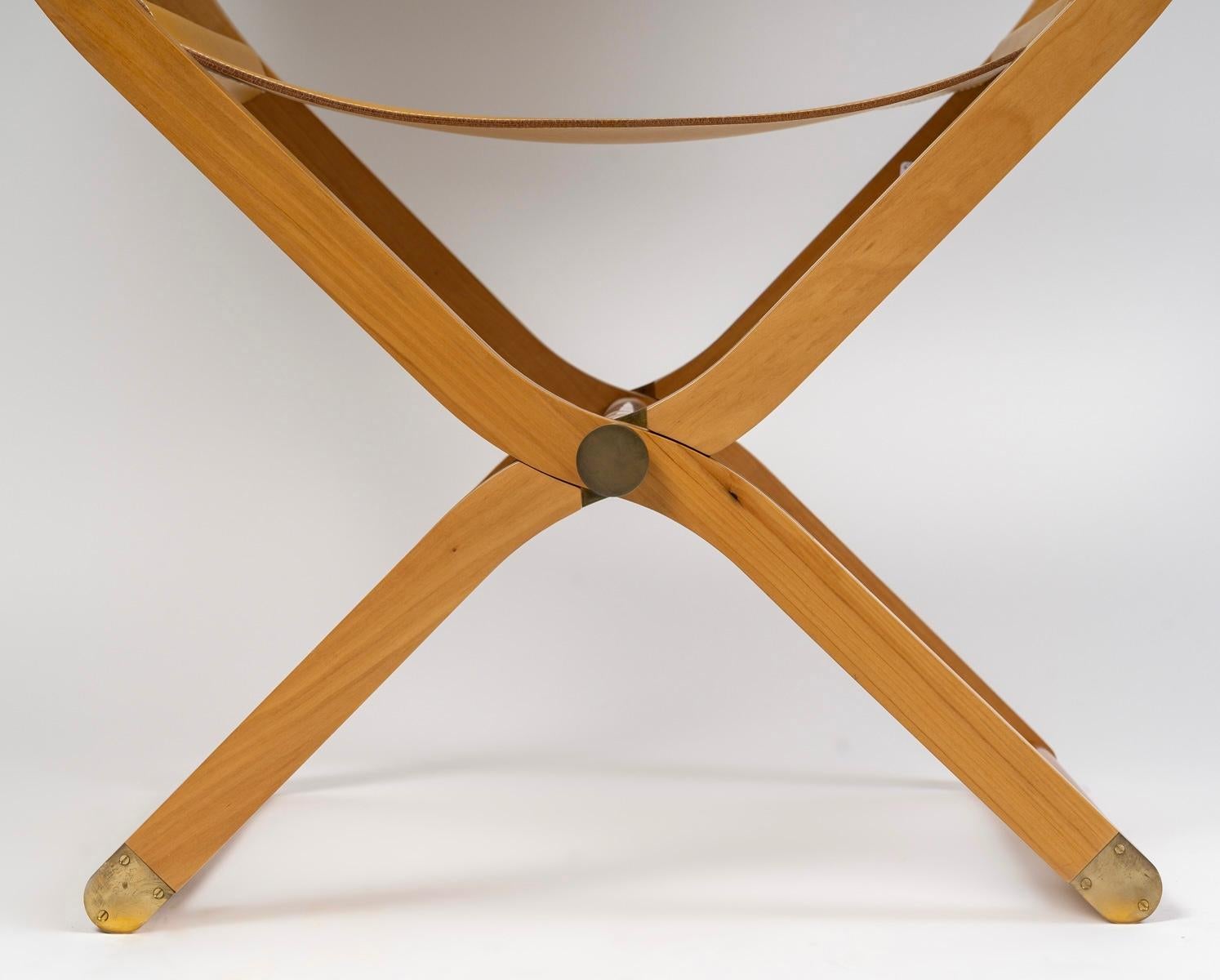 Hermès - Sillón Plegable Y Taburete Plegable Pippa Piel Y Madera en Bueno estado para la venta en Boulogne Billancourt, FR