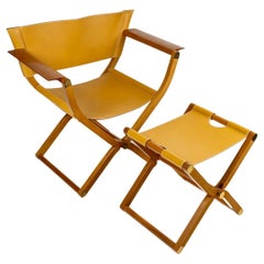 Hermès - Klappbarer Sessel und klappbarer Hocker Pippa Leder und Holz