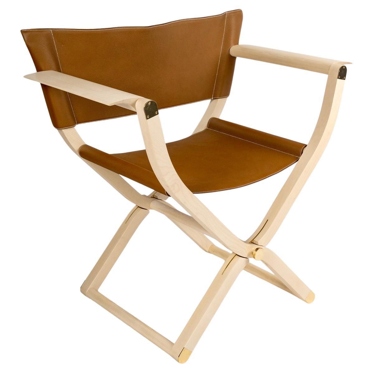 Hermès - Sillón Plegable Pippa Piel Y Madera